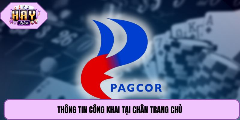 Thông tin công khai tại chân trang chủ